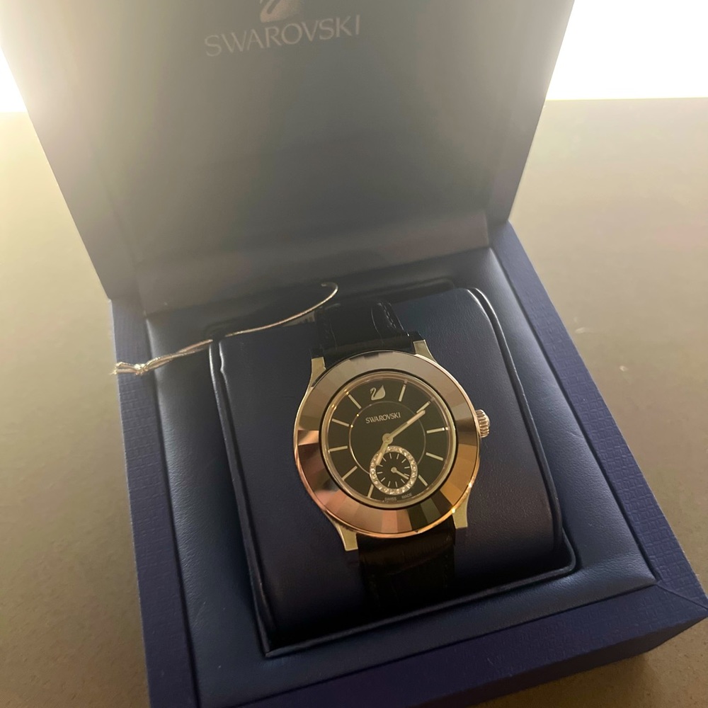 Swarovski limited edition leather strap watch.